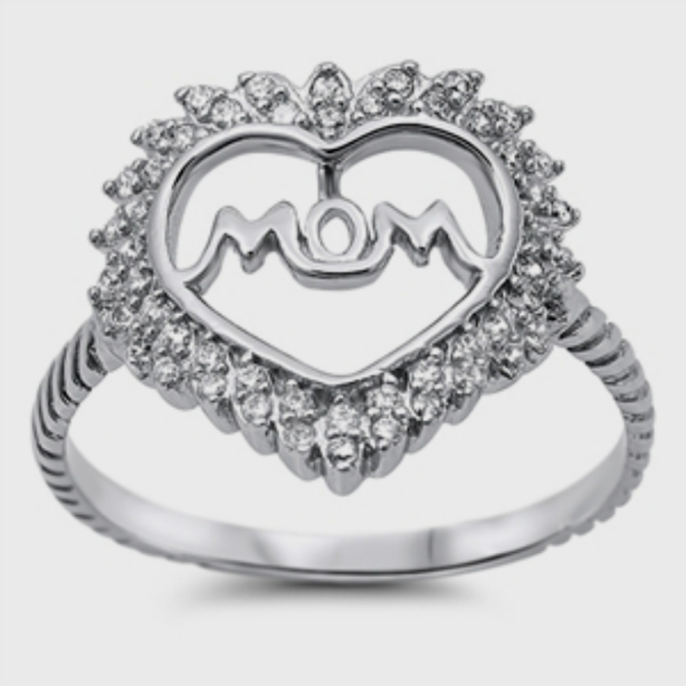 Rings Mom Cz Sterling Silver